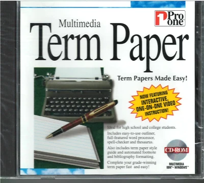 Multimedia HS Term Paper Success CD-ROM Interactive (1995) Windows Software New! - Image 1 of 2