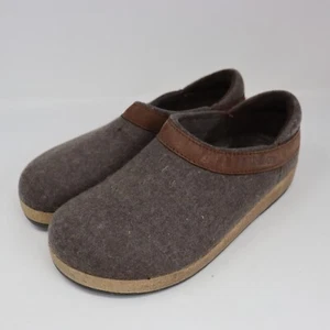 Haflinger Grizzly w/ heel Gzh Closed Style Slippers Womens 38 US Sz 7 Gray Wool - Picture 1 of 6