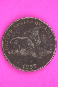 1857 Die of 1856 Flying Eagle Cent Penny Guaranteed Authentic Free Shipping 1421 - Picture 1 of 3