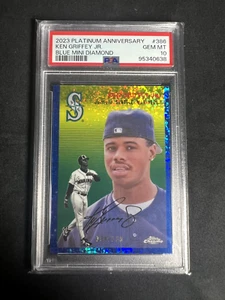 2023 Platinum Anniversary Ken Griffey Jr. #386 Blue Mini Diamond PSA 10 #/199 - Picture 1 of 2