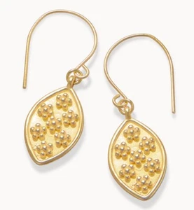 Primrose Petals 18kt Matte Gold Plating Hanging Drop Earrings - Picture 1 of 3