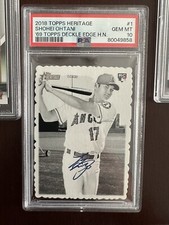 2018 Topps Heritage Shohei Ohtani 1969 Topps Deckle Edge Rookie RC #1 PSA 10