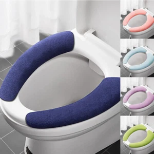 2PC/Set Toilet Seat Cover Bathroom Mat Toilet Sticker Warm Washable Reusable US - Bild 1 von 32