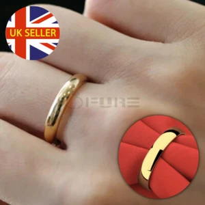 Elegant Plain Gold Wedding Engagement Ring Band Size 8 (18mm) Q Fashion Jewelry - Picture 1 of 12