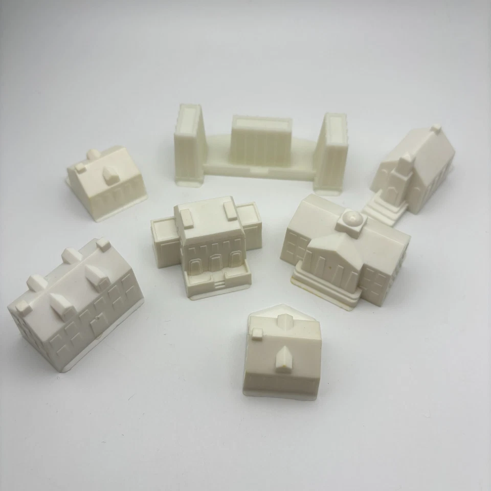 The Game of Life 7 edificios de plástico blanco 1985 piezas de repuesto piezas Foto 1 de 1