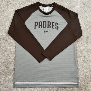 Nike Dri-Fit MLB San Diego Padres Langarmshirt L braun grau authentisch - Bild 1 von 8