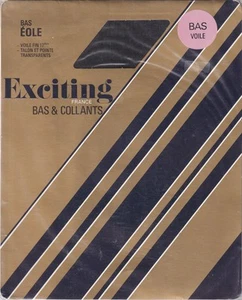 Bas nylon Exciting ÉOLE coloris Noir. 2 tailles. French vintage stockings. - Picture 1 of 6