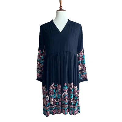 Vestido túnica boho Floreat Anthropologie Avery negro bordado XS Foto 1 de 4