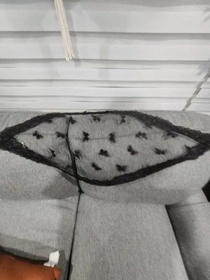 Cachecol vintage/antigo preto de renda mantilha capa cabeça luto igreja  - Imagem 1 de 4