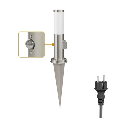 Pollerleuchte PORU Sensor mit Erdspieß und 2m Kabel für außen 38cm edelstahl - Bild 1 von 4
