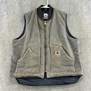 VTG Carhartt Vest Mens XL Brown Quilt Lined USA V02CHT Canvas Coat Union 90's - Picture 1 of 13