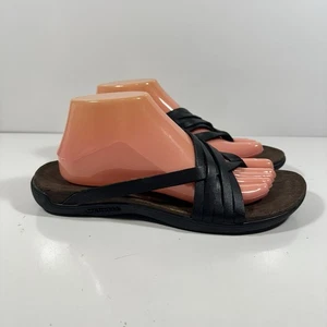 Sandalia Merrell District Mahana Post de cuero negro con tiras para mujer TALLA 10 J97326 - Imagen 1 de 9