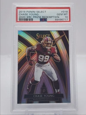 CHASE YOUNG 2019 SELECT 2020 XRC ROOKIE SILVER PRIZM REDEMPTION PSA 10 Q5928 - Image 1 of 2