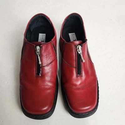 Josef Seibel Tanya Red Leather Shoes Women Size 9 Top Zip Comfort Walking - Image 1 of 4