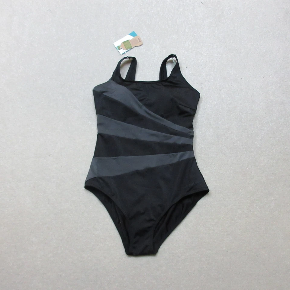 Zoggs Women's Dakota Crossback Swimsuit Swimming Costume Black UK 14