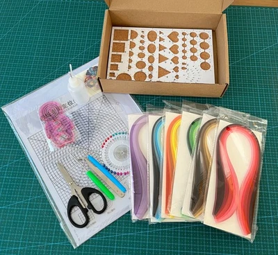Beginners Quilling Starter Kit includes Paper Strips, Tools & Templates - Image 1 of 4