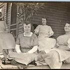 c1910s Lovely Women Group RPPC House Porch Girls Ladies Smile Real Photo A173
