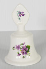 3" Vintage Porcelain Miniature Bell Lady Jane England Bone China Purple Flowers