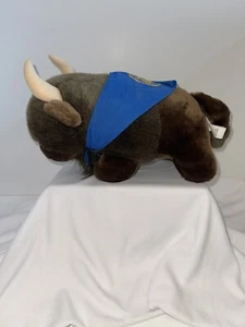 Oglala Lakota College Buffalo Mascot With School Logo Scarf Stuffed Animal Plush - Picture 1 of 9