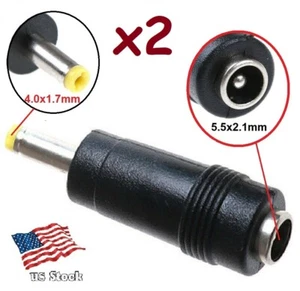 2-Pack DC Power 5.5x2.1mm Female Jack to 4.0x1.7mm Male Plug Converters (G) - Picture 1 of 8
