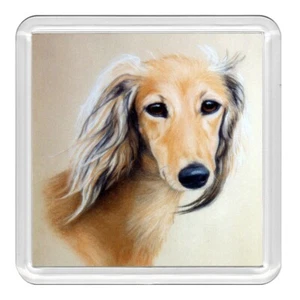 Saluki Kopf Studie Hund Acryl Untersetzer Neuheit Trinkbecher Matte tolles Geschenk - Bild 1 von 1