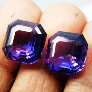 17.71 Ct Square Cut Natural Rare CERTIFIED Loose Gemstone Purple Tanzanite - Picture 1 of 18