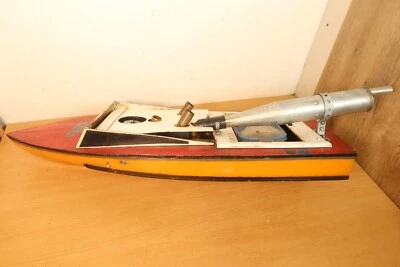 Vintage Nitro? RC Speed Boat "Master Blaster" Fibreglass 30" Hull HUGE EXHAUST - Image 1 of 4