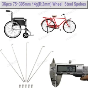 75-305mm 14G 2mm Electric Bicycle E-bike Wheel Tire Steel Spokes chair 36Pcs - Picture 1 of 10