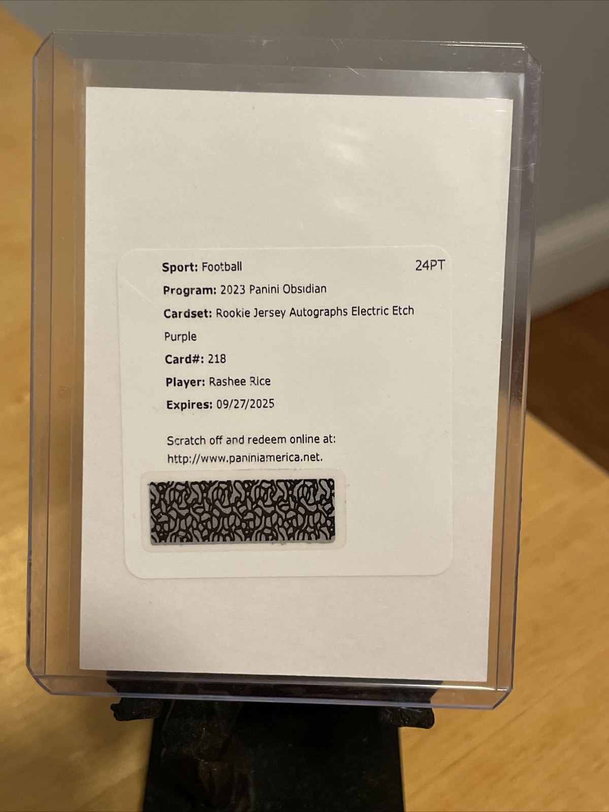 2023 Panini Obsidian Rashee Rice Rookie Jersey Auto Electric Etch Purple /75 RC