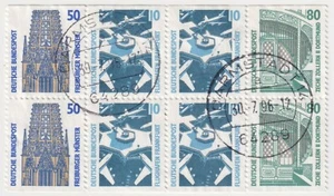1987-1988 Germany - Sightseeings - Block of Eight Stamps - Picture 1 of 2