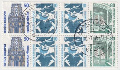 1987-1988 Germany - Sightseeings - Block of Eight Stamps - Image 1 of 2