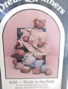 Teddybär Handwerk Muster Nähen Traum Spinner Picknick Paar JUNGE & MÄDCHEN 18" - Bild 1 von 2