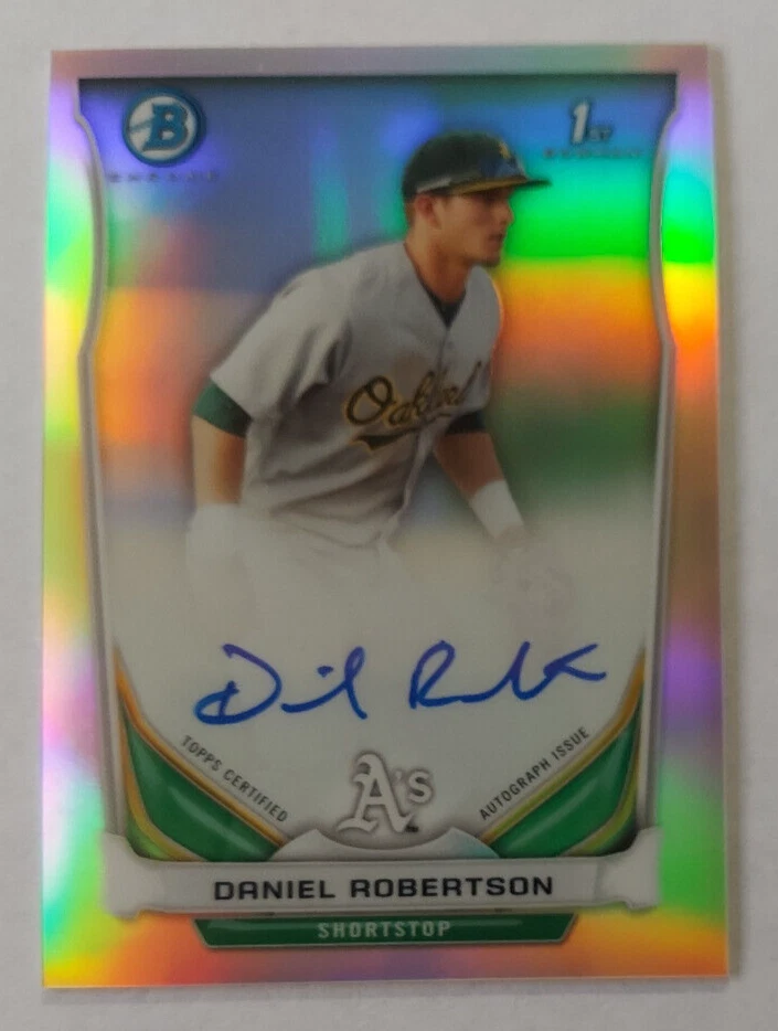 Daniel Robertson (A's) 2014 Bowman Chrome Prospect AUTOGRAPH REFRACTOR /500 - Image 1 of 1