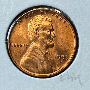 1953 D Lincoln 1¢ rotbraun Stempelglanz K44 - Bild 1 von 2