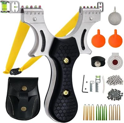 Profi Steinschleuder Set Zwille Sportschleuder Schleuder Jagd mit 100 Stahlkugel