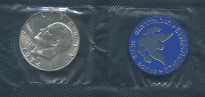 1974-S 40% SILBER EISENHOWER DOLLAR GEM BU (X87) IN STEMPELGLANZVERPACKUNG - Bild 1 von 4