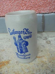 31588 alter Bierkrug Losunger Bier Brauhaus Nürnberg 1L Maßkrug Brauereikrug  - Bild 1 von 6