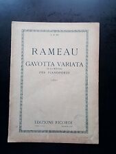 PARTITION ANCIENNE  -  RAMEAU - Gavotte et variations pour piano