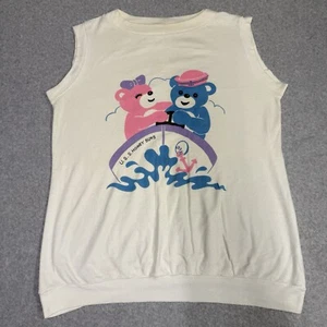 Vintage Gag Tank Top T Shirt Sz M Cute Funny Boating Bears USS Honey Buns - Picture 1 of 10