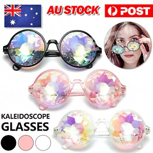 Kaleidoscope Glasses Rave Festival EDM Sunglasses Diffracted Lens Party Show AU - Picture 1 of 10