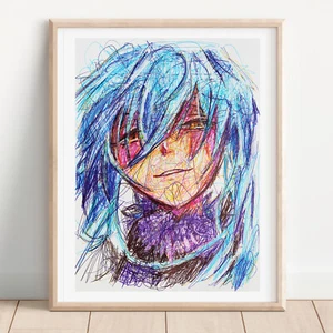 Rimuru Tempest Ballpoint Pen Print, That Time I got Reincarnated as Slime Art - Picture 1 of 3