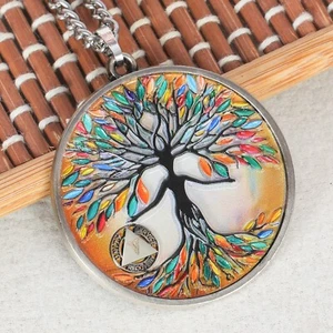 Collar Colgante Árbol de la Vida Colorido Personalizado "Crecimiento y Renovación" Sobriedad Diaria - Imagen 1 de 19
