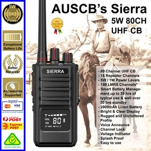 SIERRA 5W 80CH UHF CB Splash Proof Handheld - AS/NZS Standards Approved - Picture 1 of 7