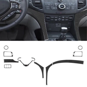 10Pcs Carbon Fiber Full Set Kit Interior Decor Cover Trim For Acura TSX 2009-14 - Picture 1 of 12