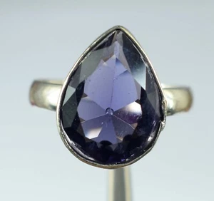 Natürlich Violett Amethyst 14 Karat Birne Edelstein Certified Herren Ring Glück - Bild 1 von 7