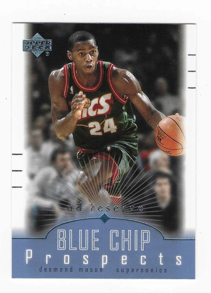 2000 Upper Deck Blue Chip Prospects Desmond Mason Seattle Supersonics #106 RC - Image 1 of 2