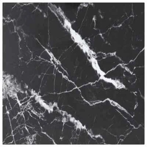 vidaXL Tischplatte Schwarz 50x50 cm 6 mm Hartglas in Marmoroptik DE - Bild 1 von 5