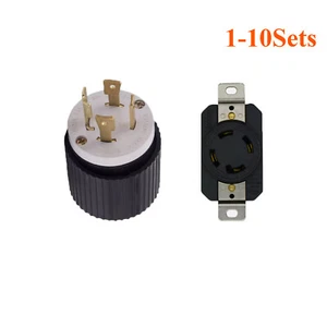 RV AC Plug&Socket L14-30 Male Plug&Female Receptacle 125/250V L14-30P L14-30R - Picture 1 of 10