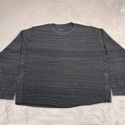Suéter Lucky Brand Para Hombre Talla XL Extra Grande Negro Gris Tejido Waffle Pullover Foto 1 de 4