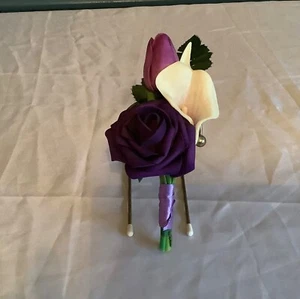rose, calla lily and tulip corsage…you pick colors - Picture 1 of 8